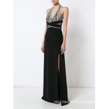 Long Black Halter Evening Dresses